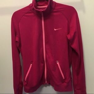 WOMENS PINK NIKE DRY-FIT ZIP UP